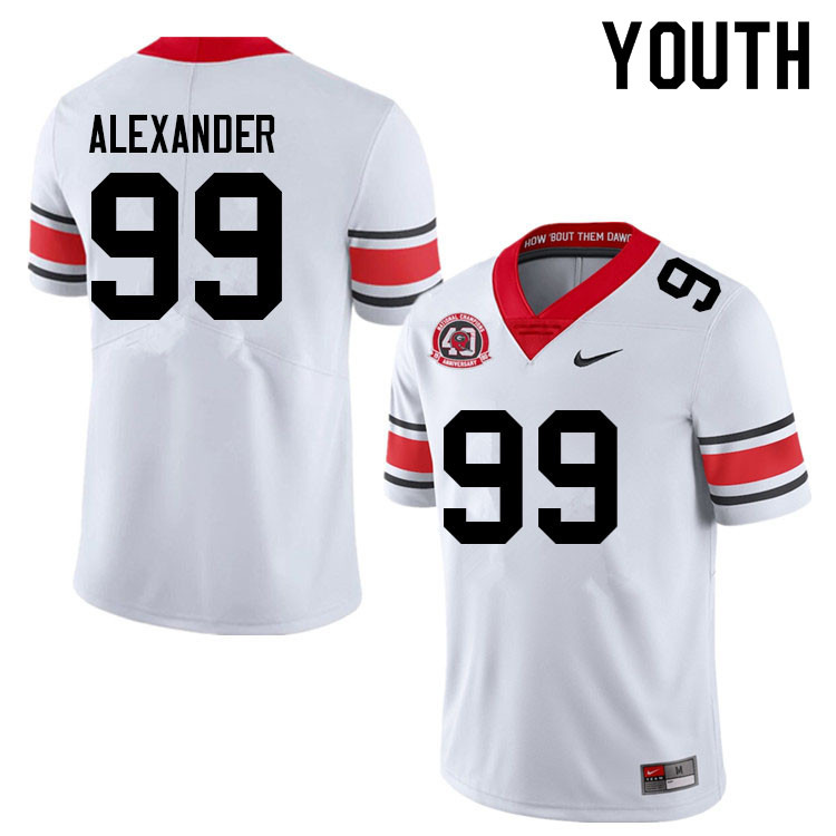 Youth #99 Bear Alexander Georgia Bulldogs College Football Jerseys Sale-40th Anniversary